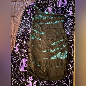 Deb Black and Teal Y2K 1 shoulder dress